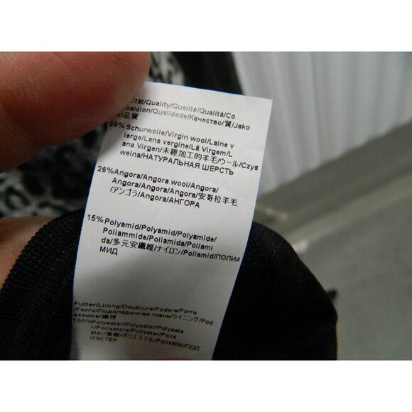 Hugo Boss Womens Wool Angora Blend Dress With Lace Detail Size XL Leopard Gray - Picture 7 of 12